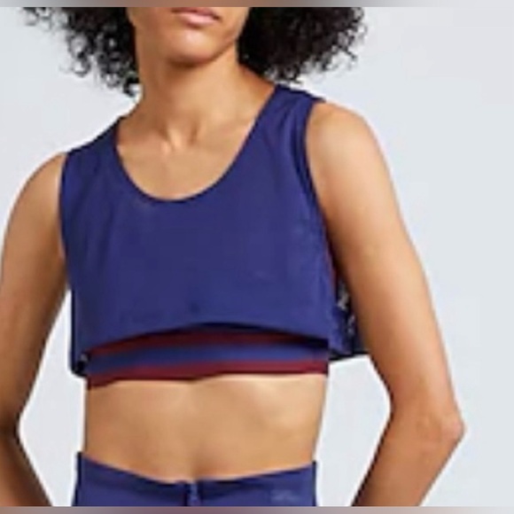 Puma - June Ambrose Dora Bra Patriot Blue with Burgundy Accent Trim Larg… - Picture 1 of 15